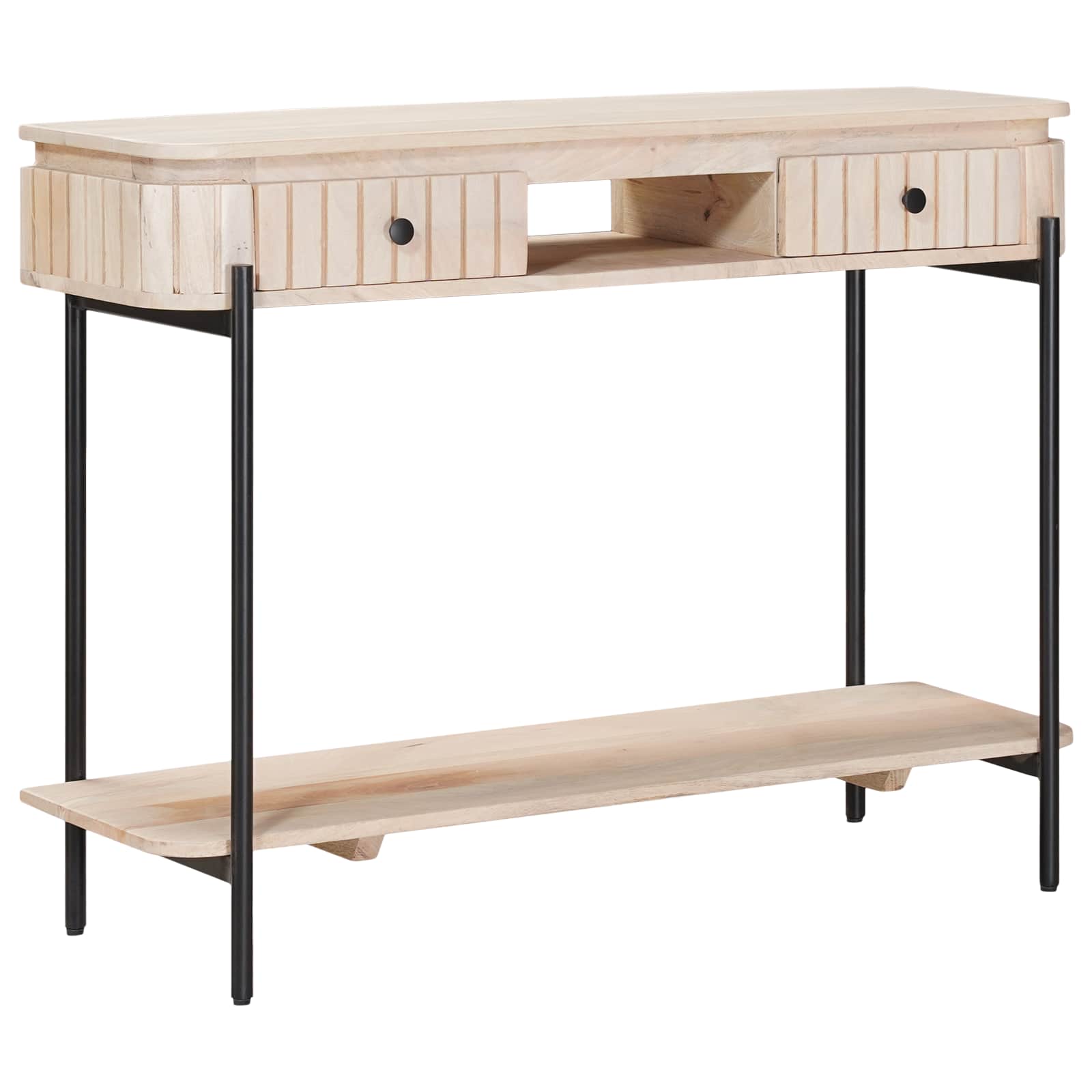 vidaXL Ręcznie robiony stolik końcowy Biały 100 x 30 x 76 cm