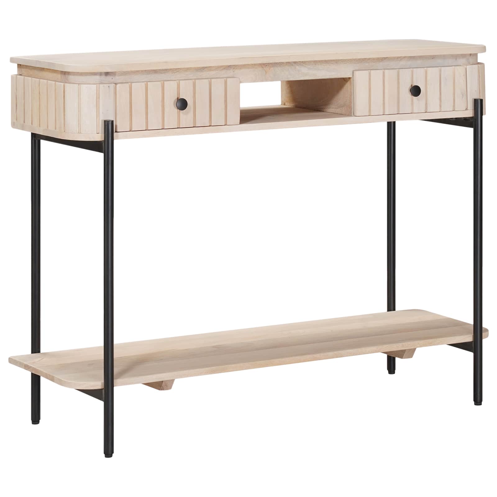 vidaXL Ręcznie robiony stolik końcowy Biały 100 x 30 x 76 cm
