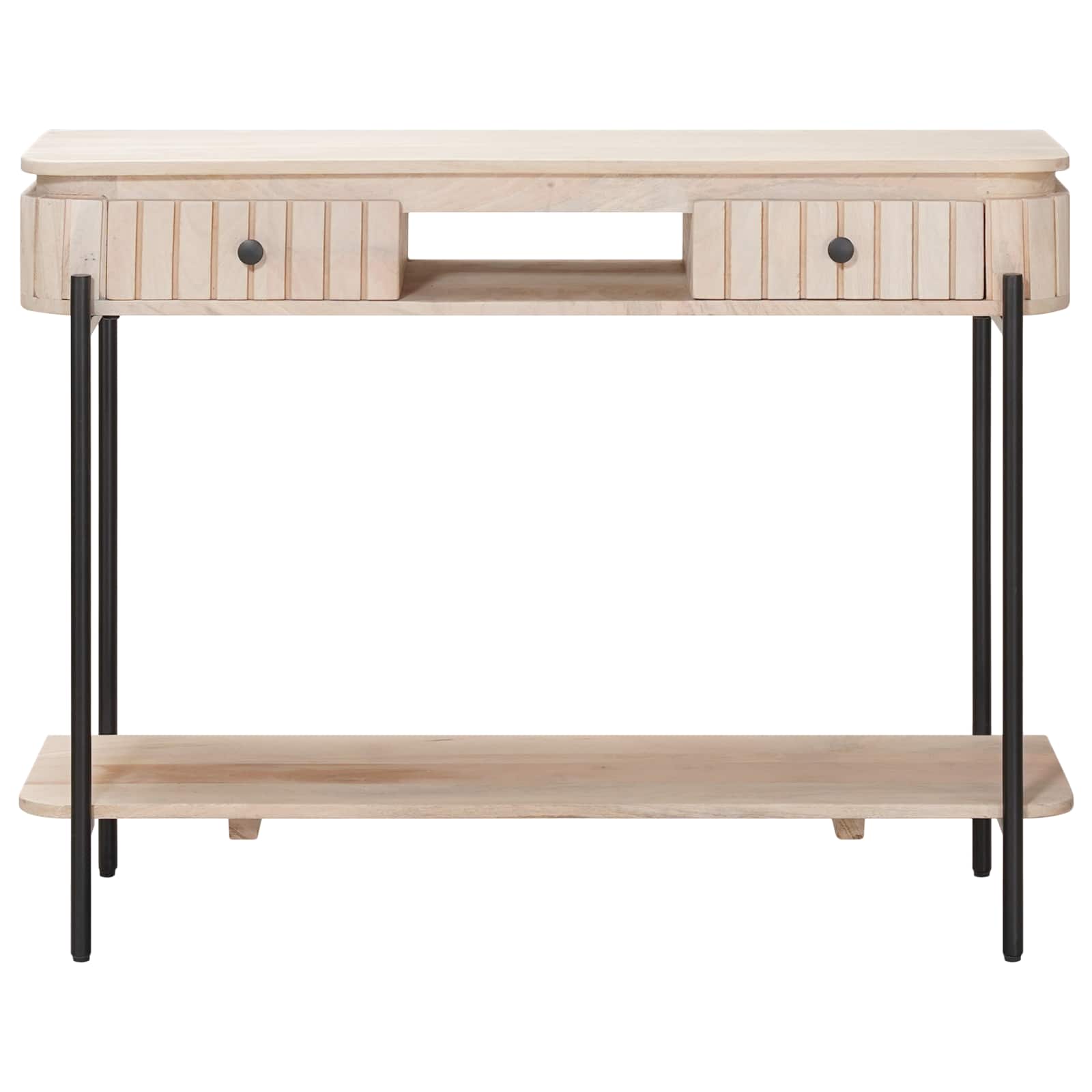 vidaXL Ręcznie robiony stolik końcowy Biały 100 x 30 x 76 cm