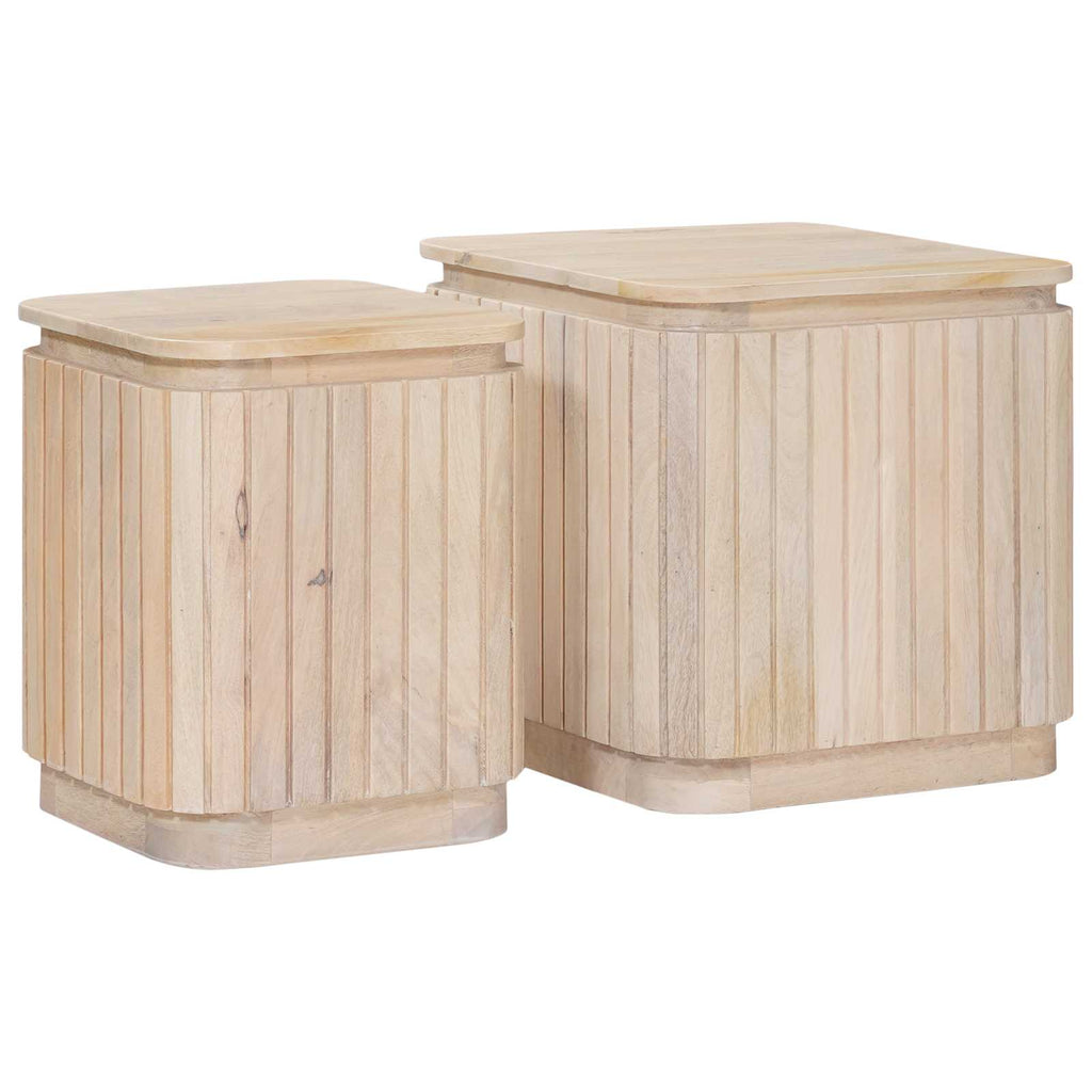 vidaXL Ręcznie robiony zestaw stolików bocznych 2 pcs Biały