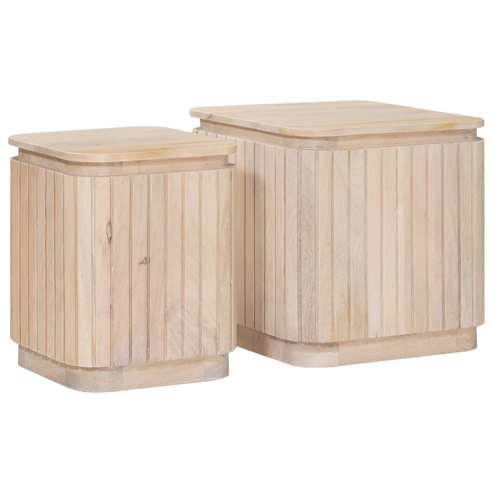 vidaXL Ręcznie robiony zestaw stolików bocznych 2 pcs Biały