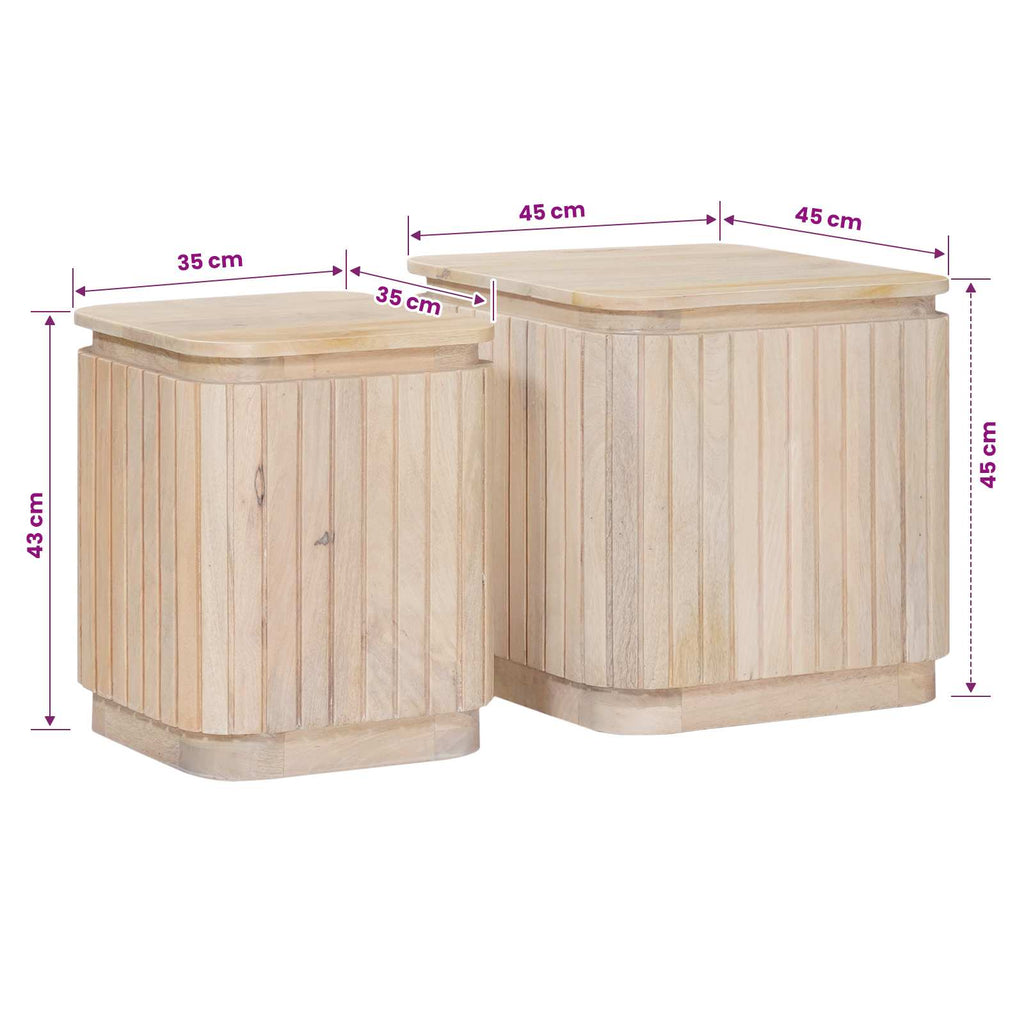 vidaXL Ręcznie robiony zestaw stolików bocznych 2 pcs Biały