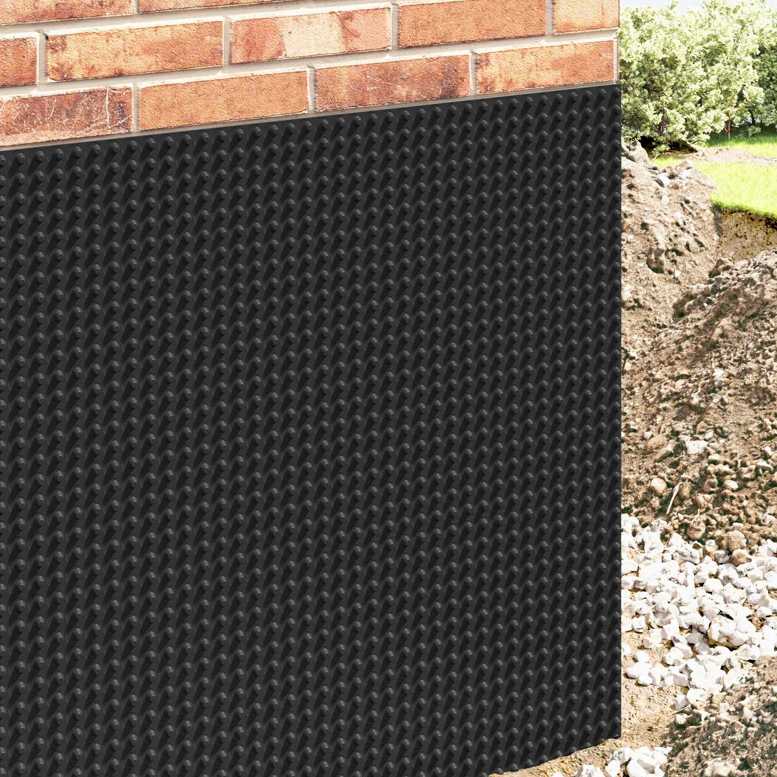 vidaXL Arkusz drenażowy z wypustkami Czarny 0,5 x 20 m HDPE