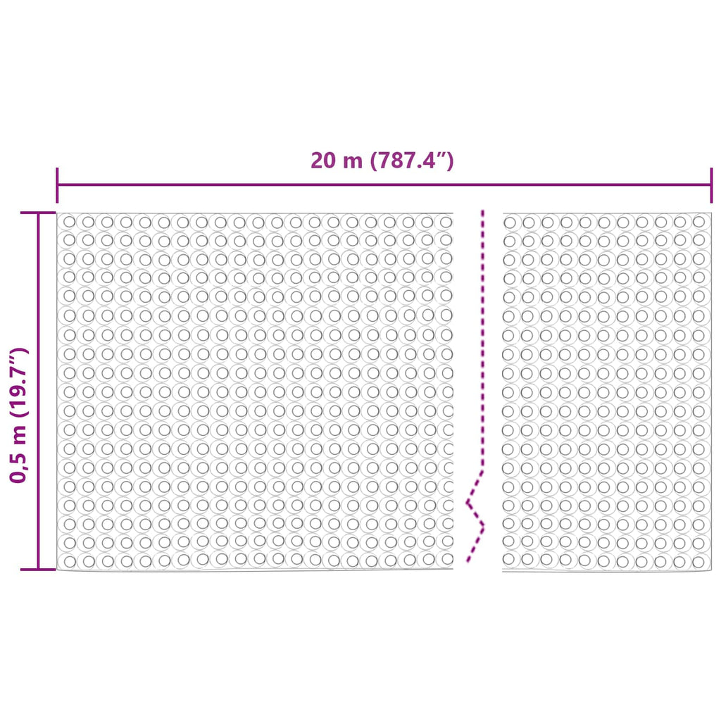 vidaXL Arkusz drenażowy z wypustkami Czarny 0,5 x 20 m HDPE