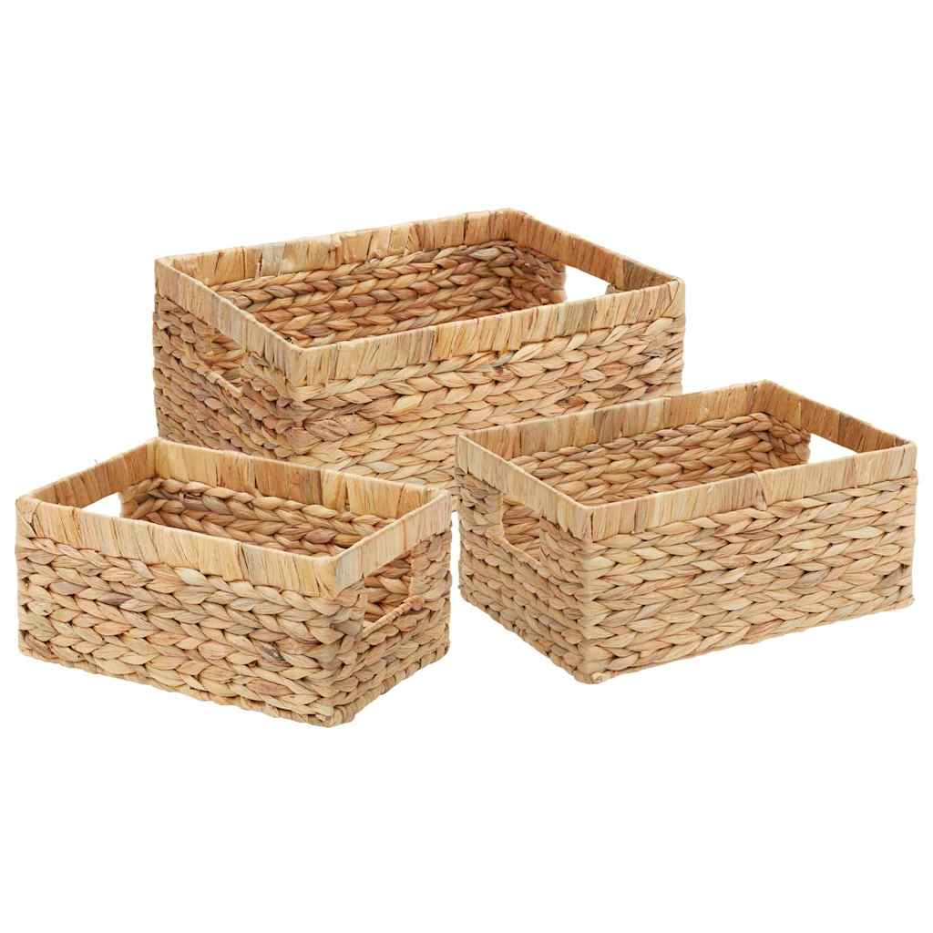 vidaXL Kosze do przechowywania 3 pcs Naturalny Hiacynt wodny