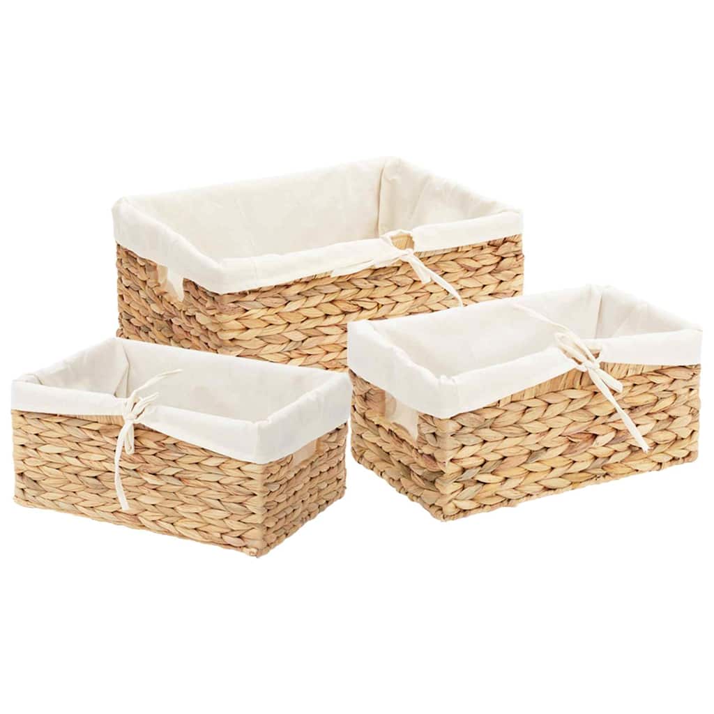 vidaXL Kosze do przechowywania 3 pcs Naturalny Hiacynt wodny