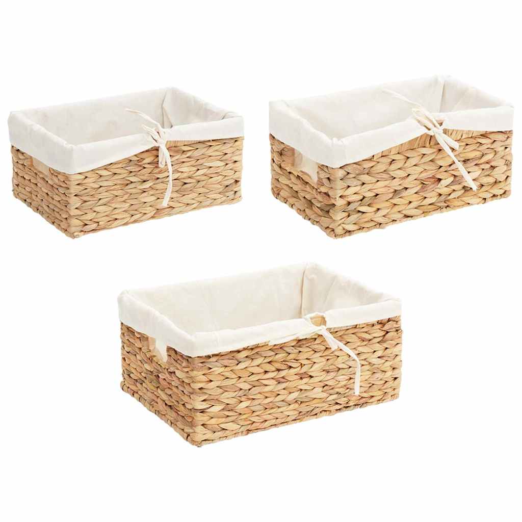 vidaXL Kosze do przechowywania 3 pcs Naturalny Hiacynt wodny