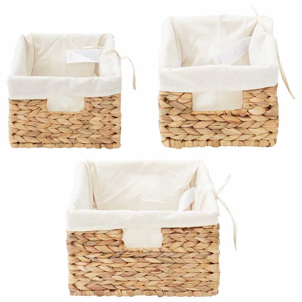 vidaXL Kosze do przechowywania 3 pcs Naturalny Hiacynt wodny