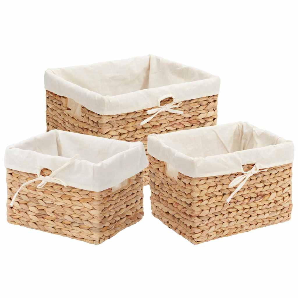 vidaXL Kosze do przechowywania 3 pcs Naturalny Hiacynt wodny
