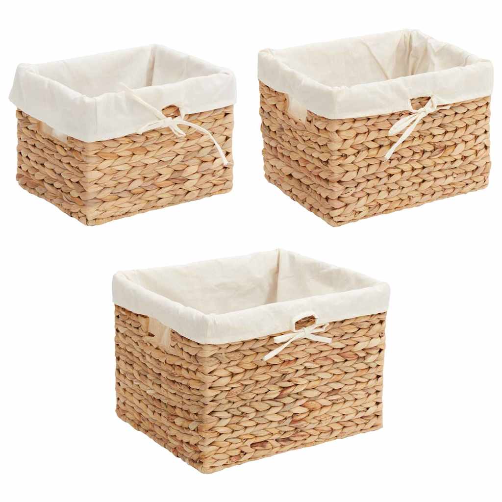 vidaXL Kosze do przechowywania 3 pcs Naturalny Hiacynt wodny