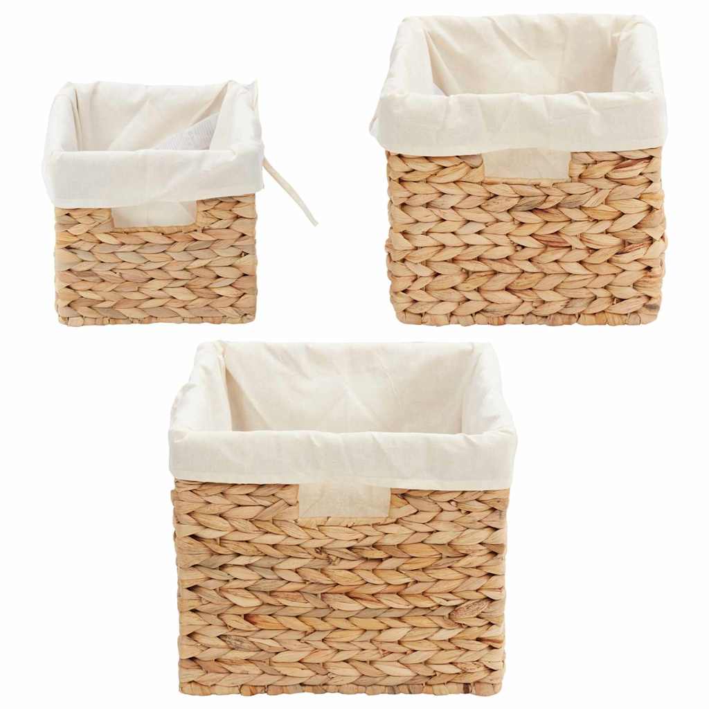 vidaXL Kosze do przechowywania 3 pcs Naturalny Hiacynt wodny