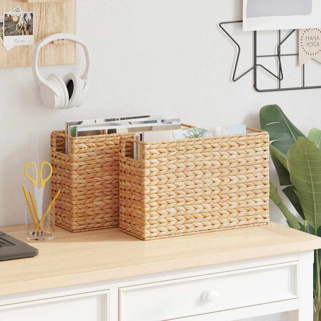 vidaXL Kosze na magazyny 2 pcs Naturalny 39 x 14 x 25 cm Hiacynt wodny