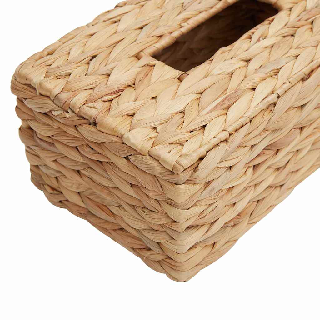 vidaXL Pokrywki na Pudełka na Chusteczki 2 pcs Hiacynt wodny Naturalny