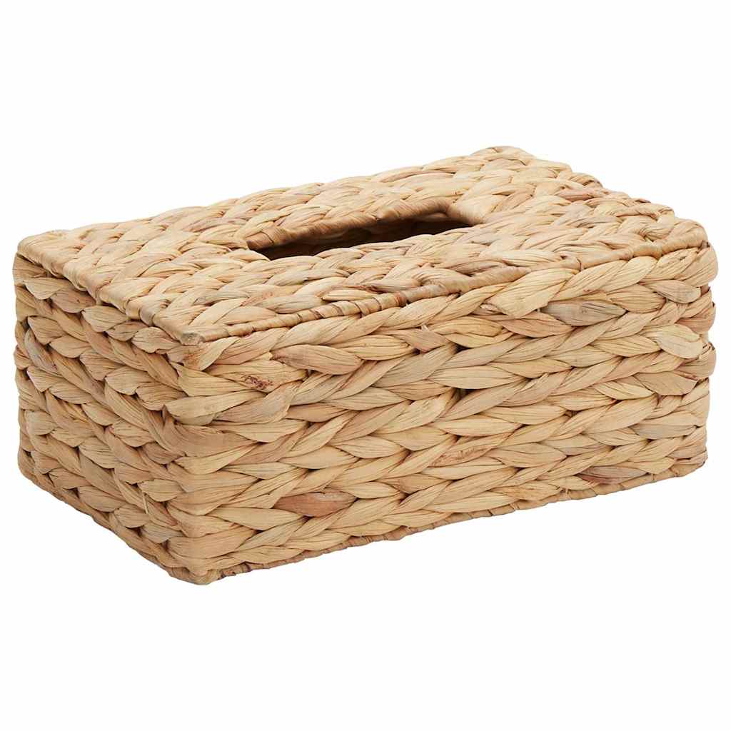 vidaXL Pokrywki na Pudełka na Chusteczki 2 pcs Hiacynt wodny Naturalny