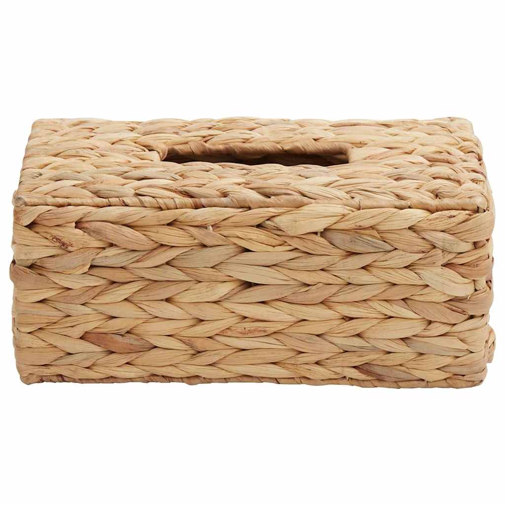 vidaXL Pokrywki na Pudełka na Chusteczki 2 pcs Hiacynt wodny Naturalny