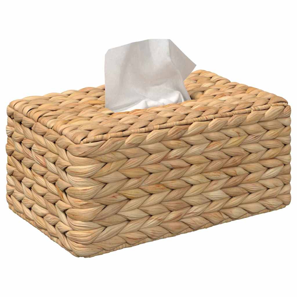 vidaXL Pokrywki na Pudełka na Chusteczki 2 pcs Hiacynt wodny Naturalny