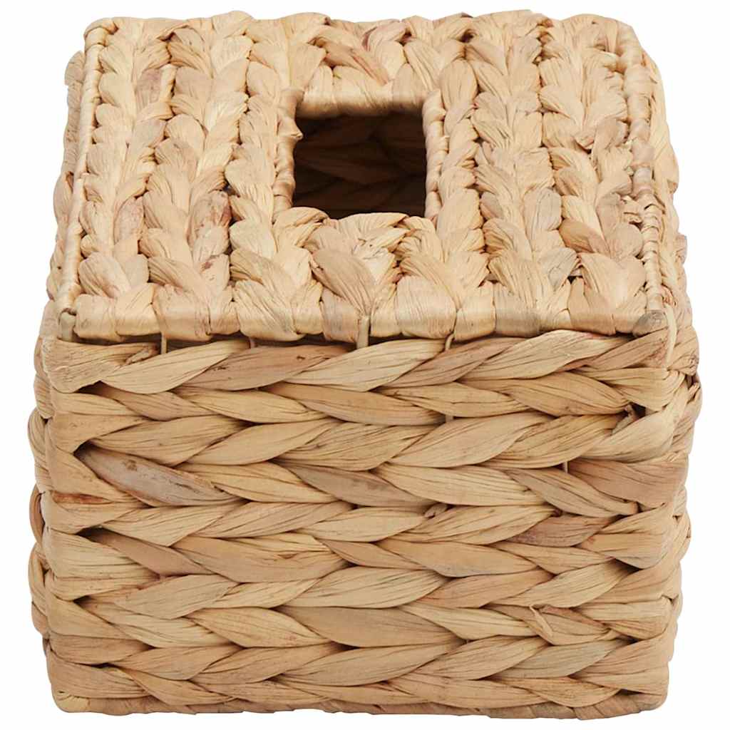 vidaXL Pokrywki na Pudełka na Chusteczki 2 pcs Hiacynt wodny Naturalny