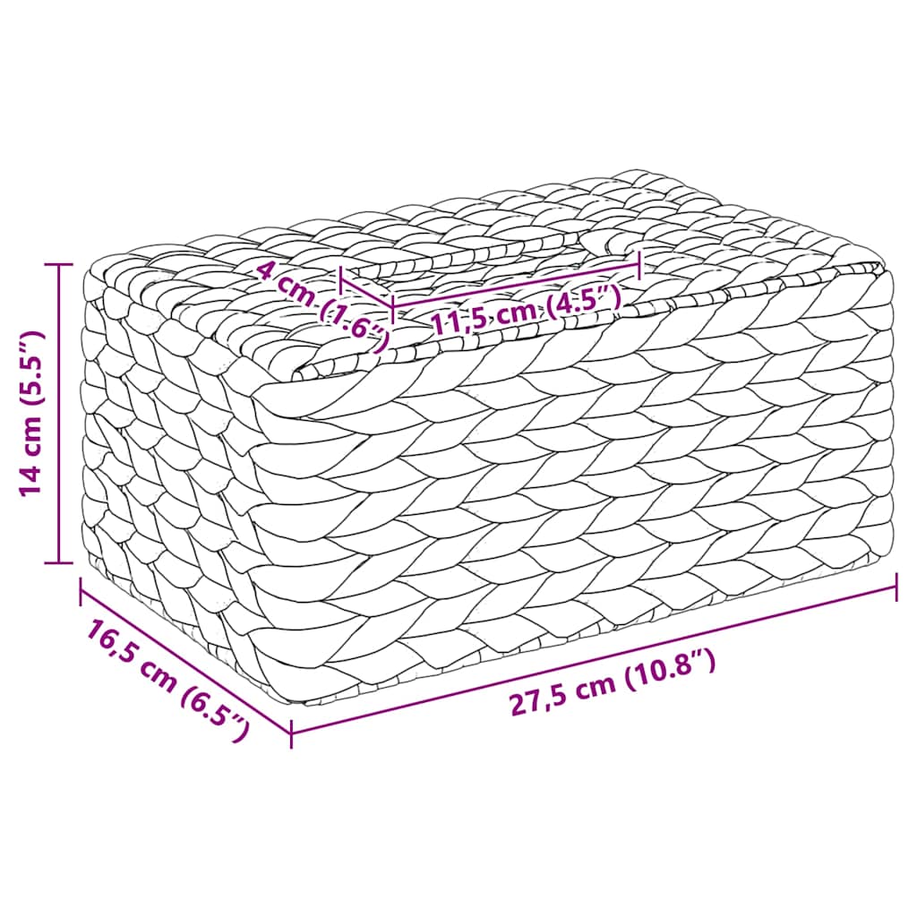 vidaXL Pokrywki na Pudełka na Chusteczki 2 pcs Hiacynt wodny Naturalny
