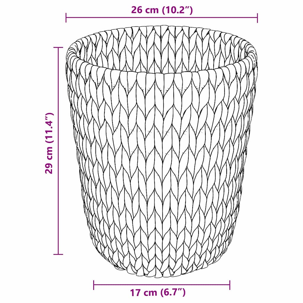 vidaXL Kosze na papierowe odpady 2 pcs Naturalny 26 x 26 x 29 cm