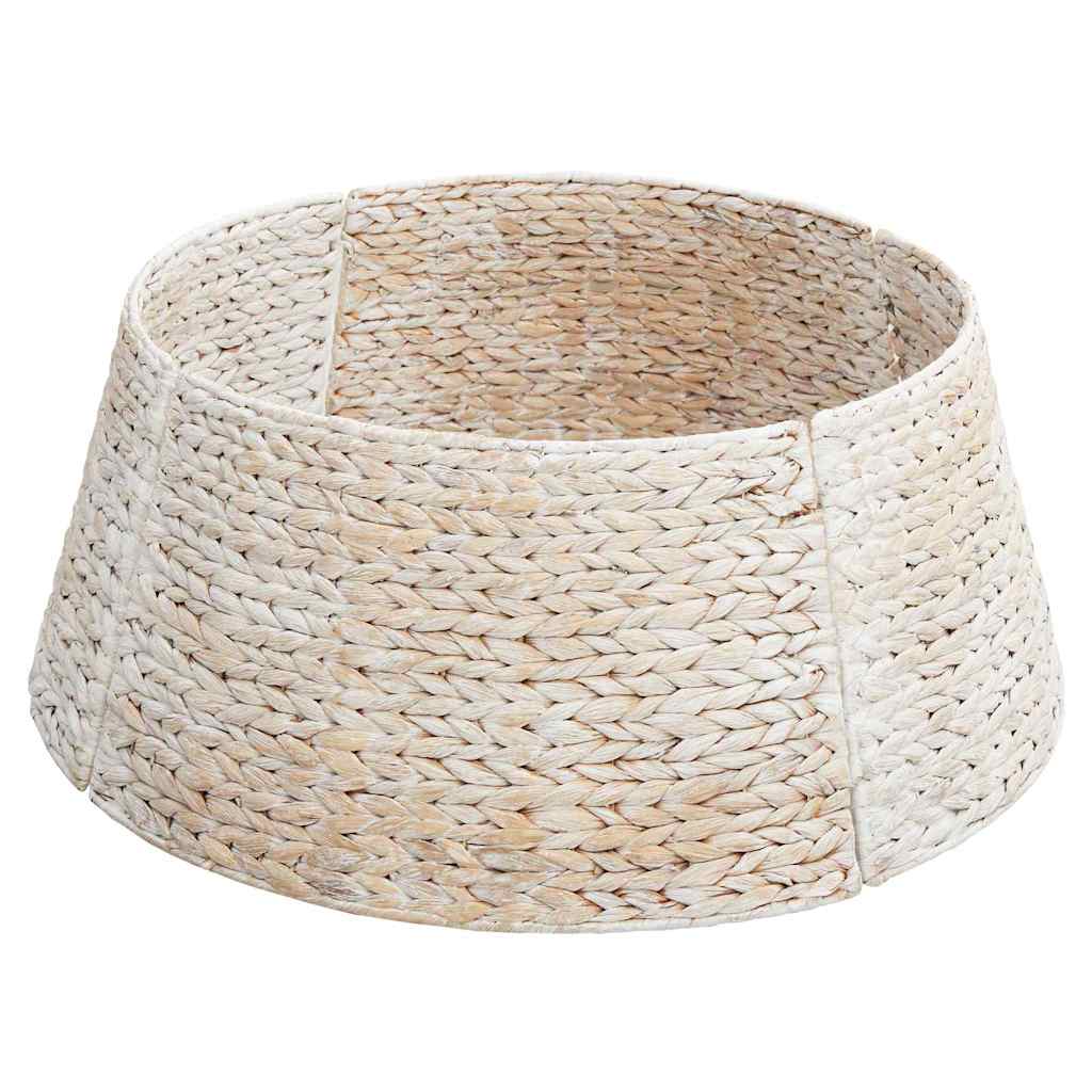 vidaXL Kołnierz do Choinki Okrągły Biały 60 x 60 x 22 cm Hiacynt wodny