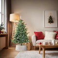 vidaXL Kołnierz do Choinki Okrągły Biały 75 x 75 x 25 cm Hiacynt wodny