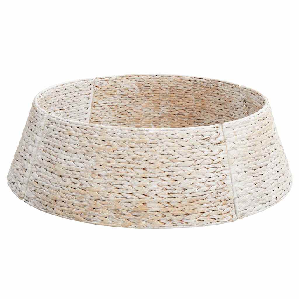 vidaXL Kołnierz do Choinki Okrągły Biały 90 x 90 x 28 cm Hiacynt wodny