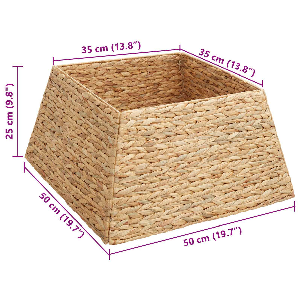 vidaXL Kołnierz do Choinki Kwadrat brązowy 50 x 50 x 25 cm