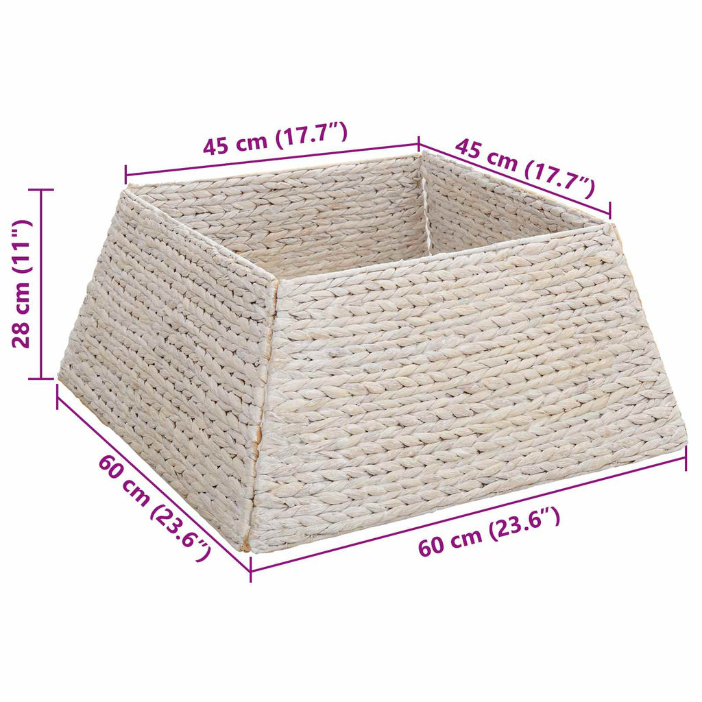 vidaXL Kołnierz do Choinki Biały 60 x 60 x 28 cm Hiacynt wodny