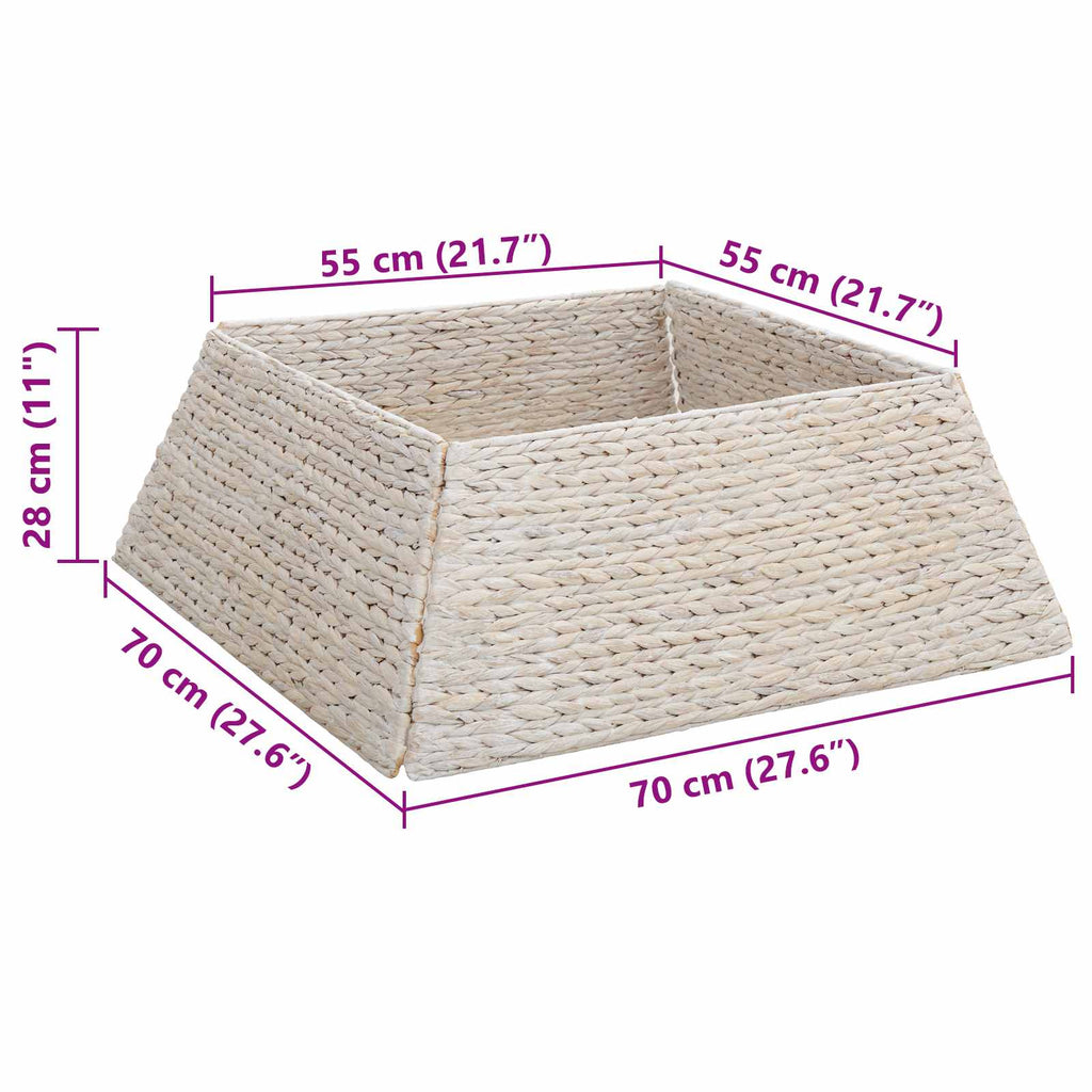 vidaXL Kołnierz do Choinki Biały 70 x 70 x 28 cm Hiacynt wodny