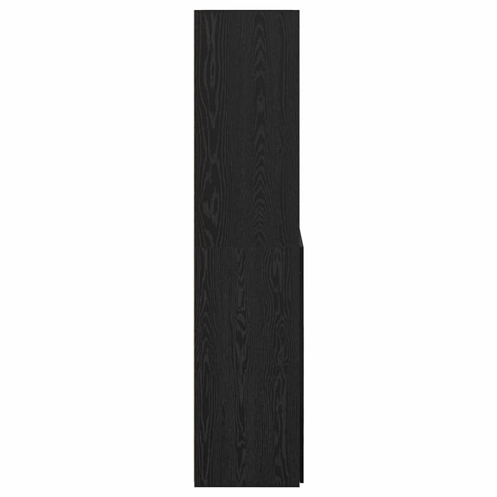 vidaXL Highboard Czarny Dąb 80 x 42,5 x 185 cm Materiał drewnopochodny