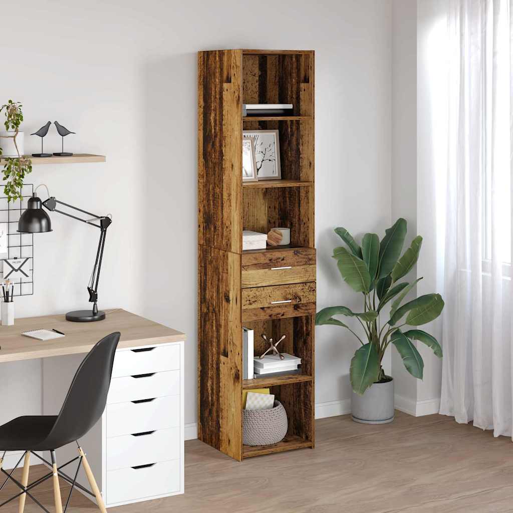 vidaXL Highboard z szufladą Stare drewno 40 x 42,5 x 185 cm