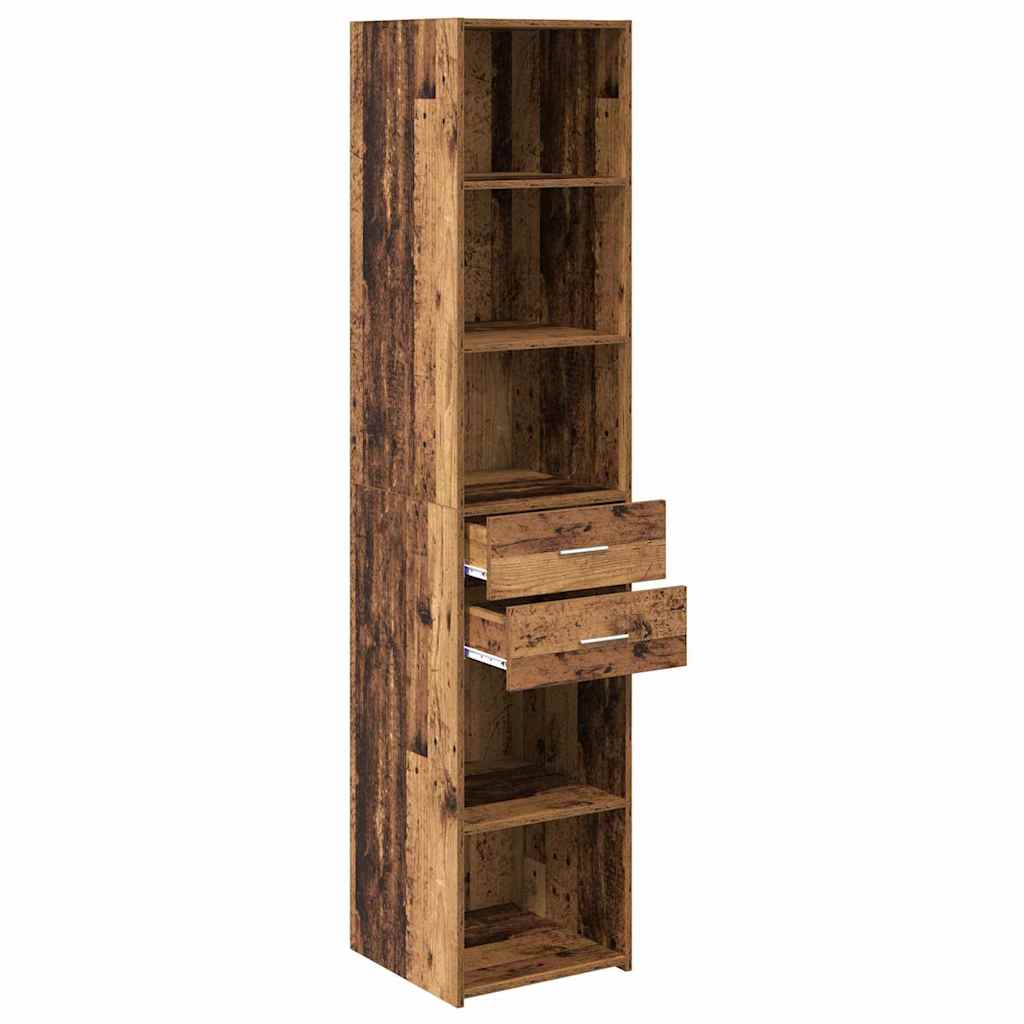 vidaXL Highboard z szufladą Stare drewno 40 x 42,5 x 185 cm