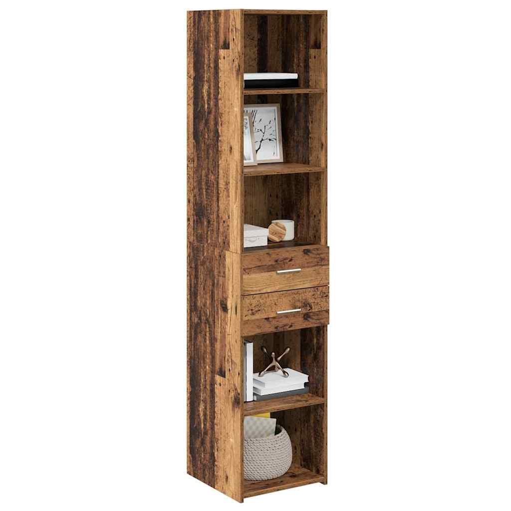 vidaXL Highboard z szufladą Stare drewno 40 x 42,5 x 185 cm