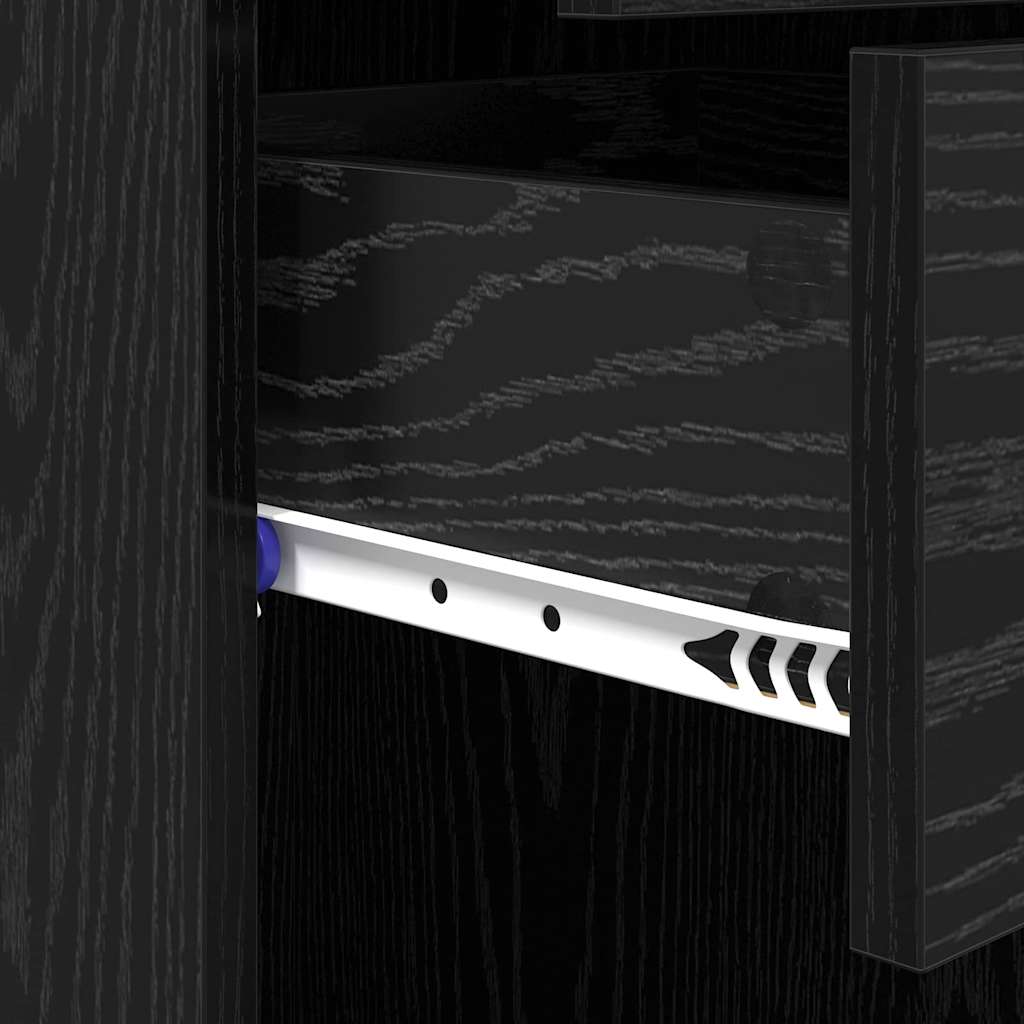 vidaXL Highboard Czarny Dąb 40 x 42,5 x 185 cm Materiał drewnopochodny