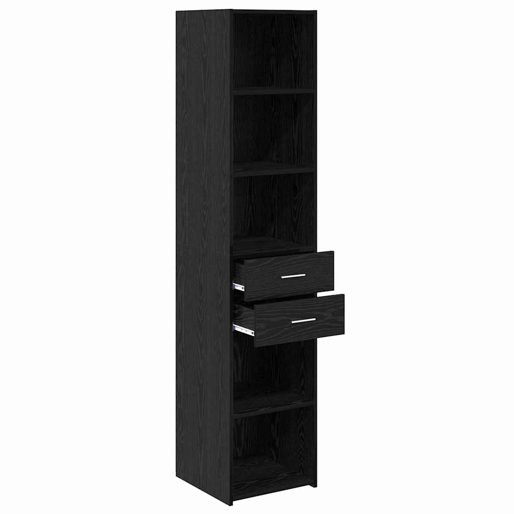 vidaXL Highboard Czarny Dąb 40 x 42,5 x 185 cm Materiał drewnopochodny