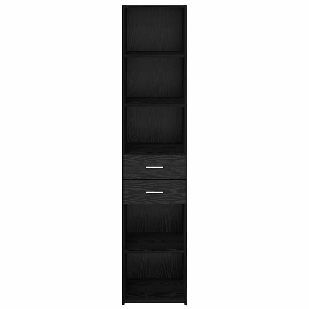 vidaXL Highboard Czarny Dąb 40 x 42,5 x 185 cm Materiał drewnopochodny