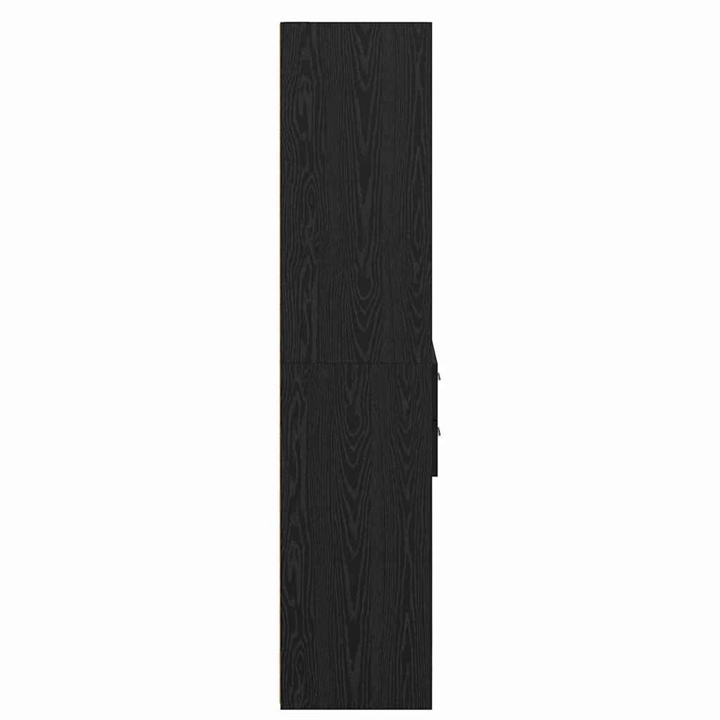 vidaXL Highboard Czarny Dąb 40 x 42,5 x 185 cm Materiał drewnopochodny