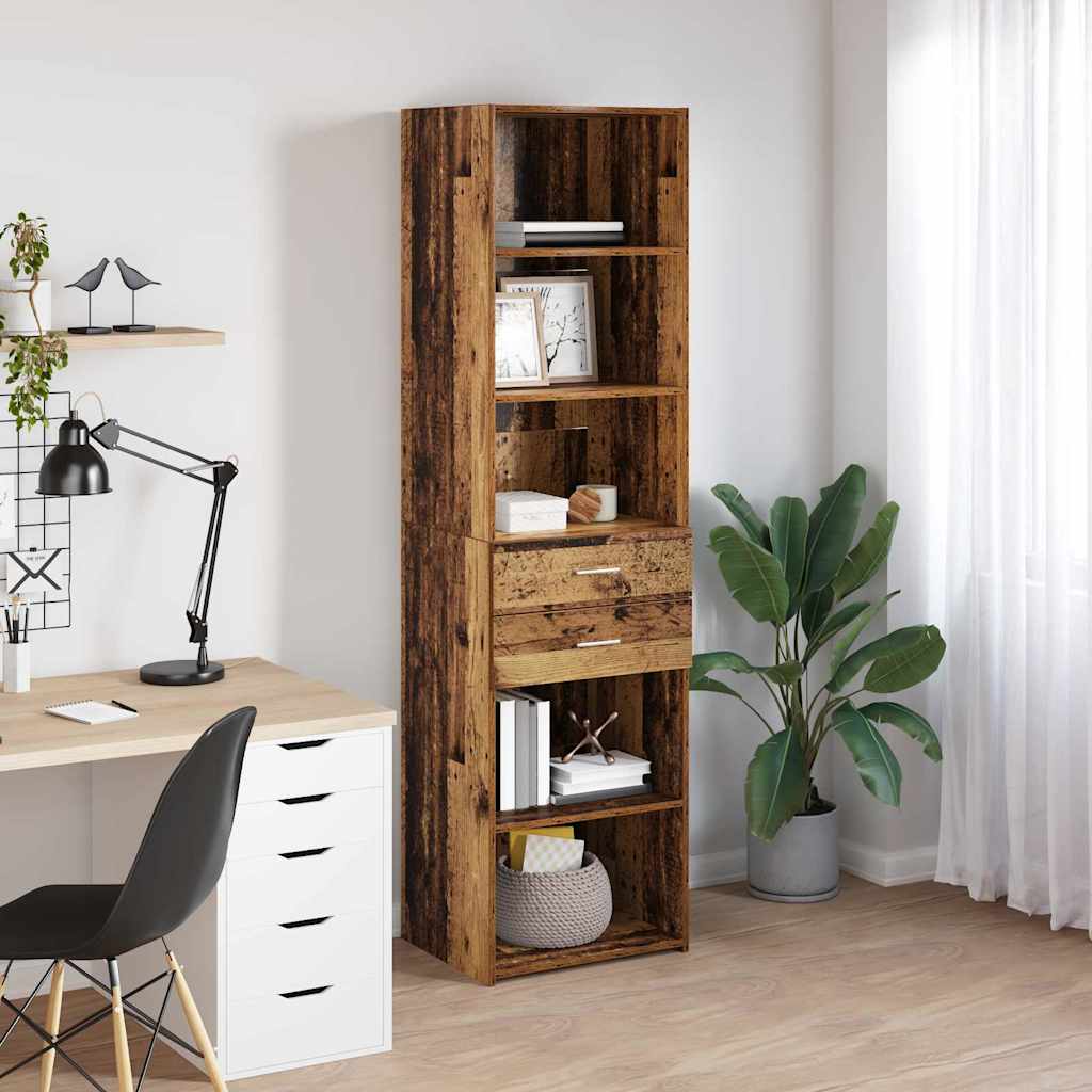 vidaXL Highboard z szufladą Stare drewno 50 x 42,5 x 185 cm