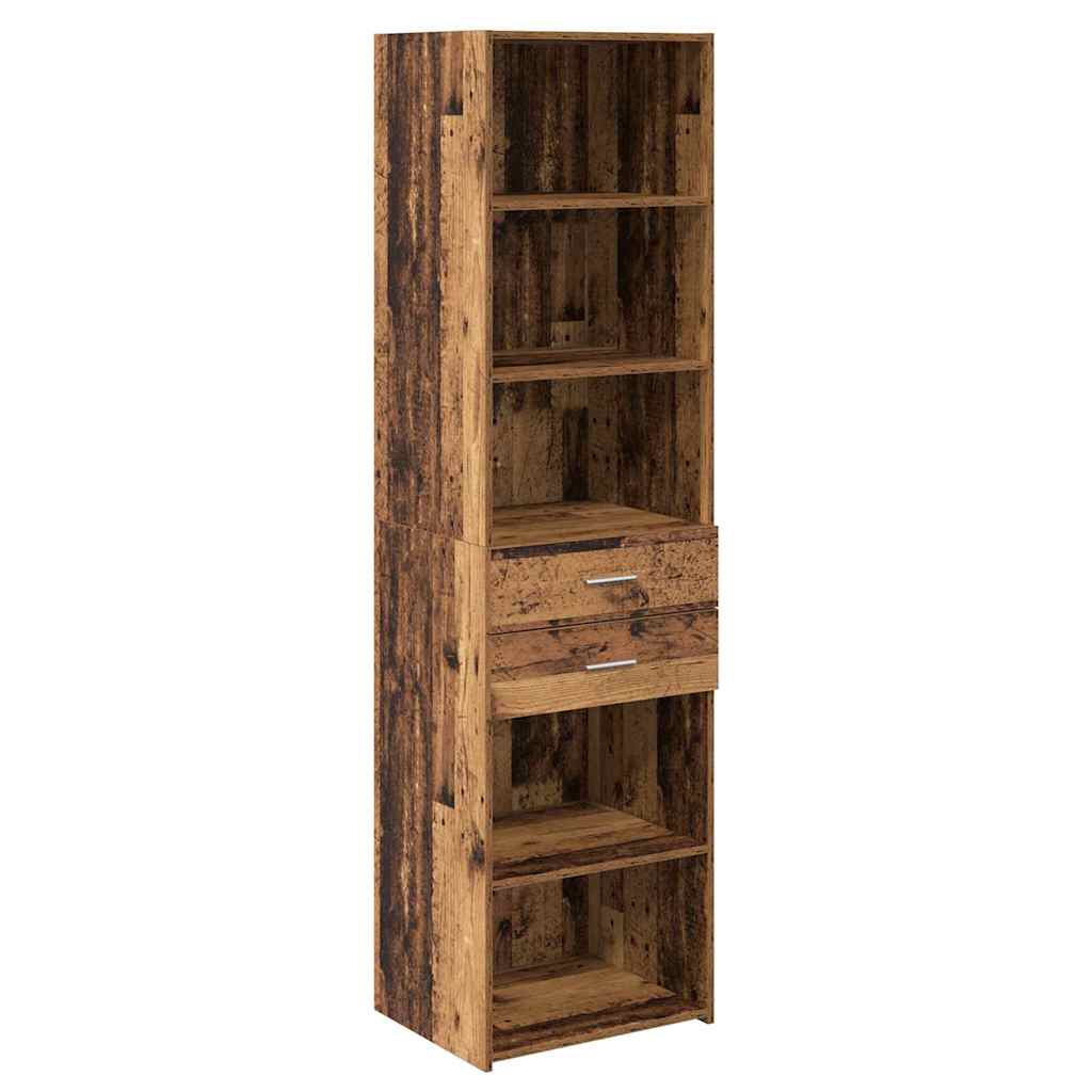 vidaXL Highboard z szufladą Stare drewno 50 x 42,5 x 185 cm