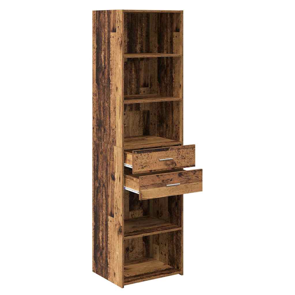 vidaXL Highboard z szufladą Stare drewno 50 x 42,5 x 185 cm