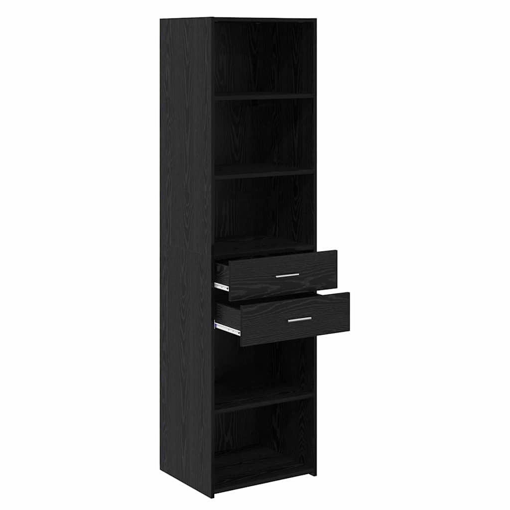 vidaXL Highboard Czarny Dąb 50 x 42,5 x 185 cm Materiał drewnopochodny