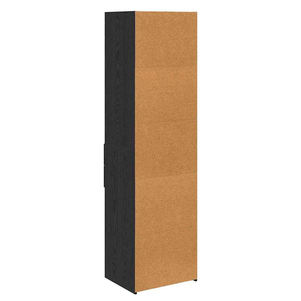 vidaXL Highboard Czarny Dąb 50 x 42,5 x 185 cm Materiał drewnopochodny