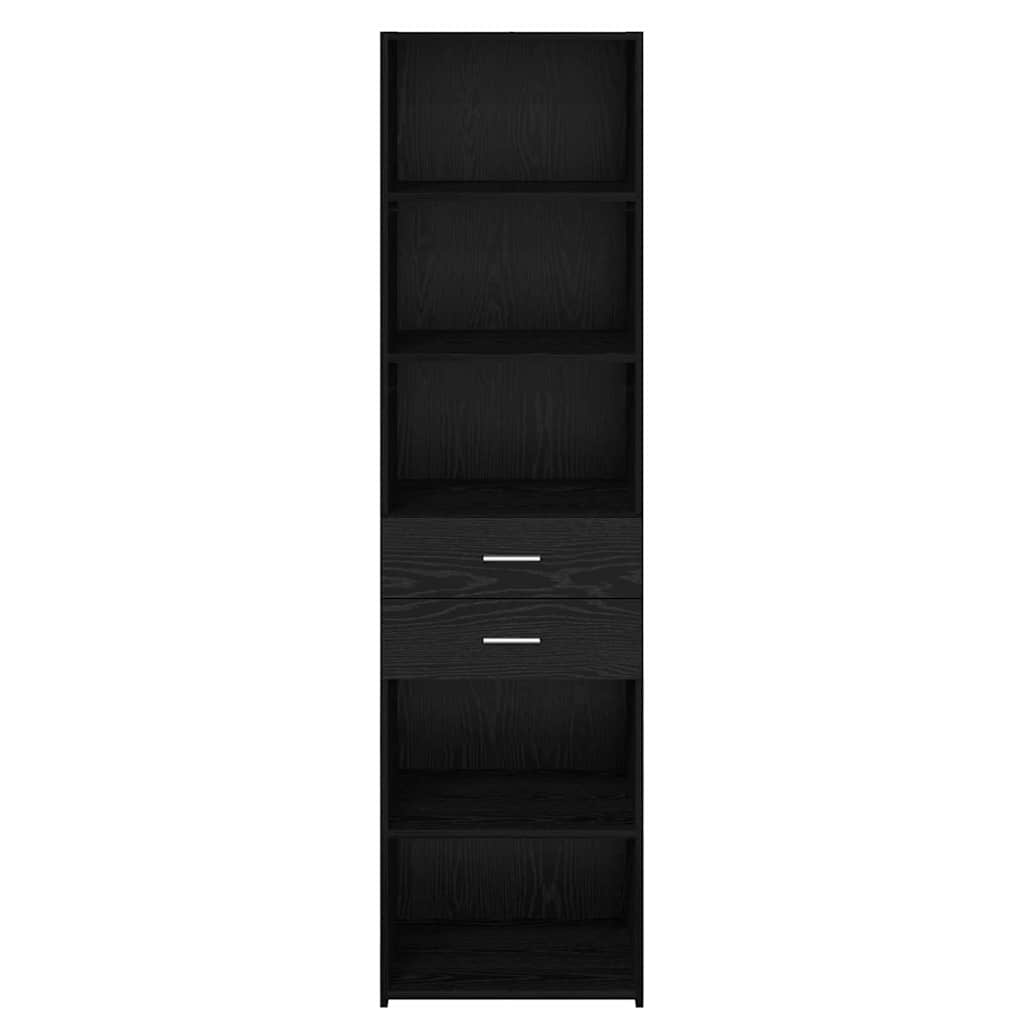 vidaXL Highboard Czarny Dąb 50 x 42,5 x 185 cm Materiał drewnopochodny