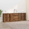 vidaXL Komody 3 szt. Stare drewno 210 x 35,5 x 67,5 cm