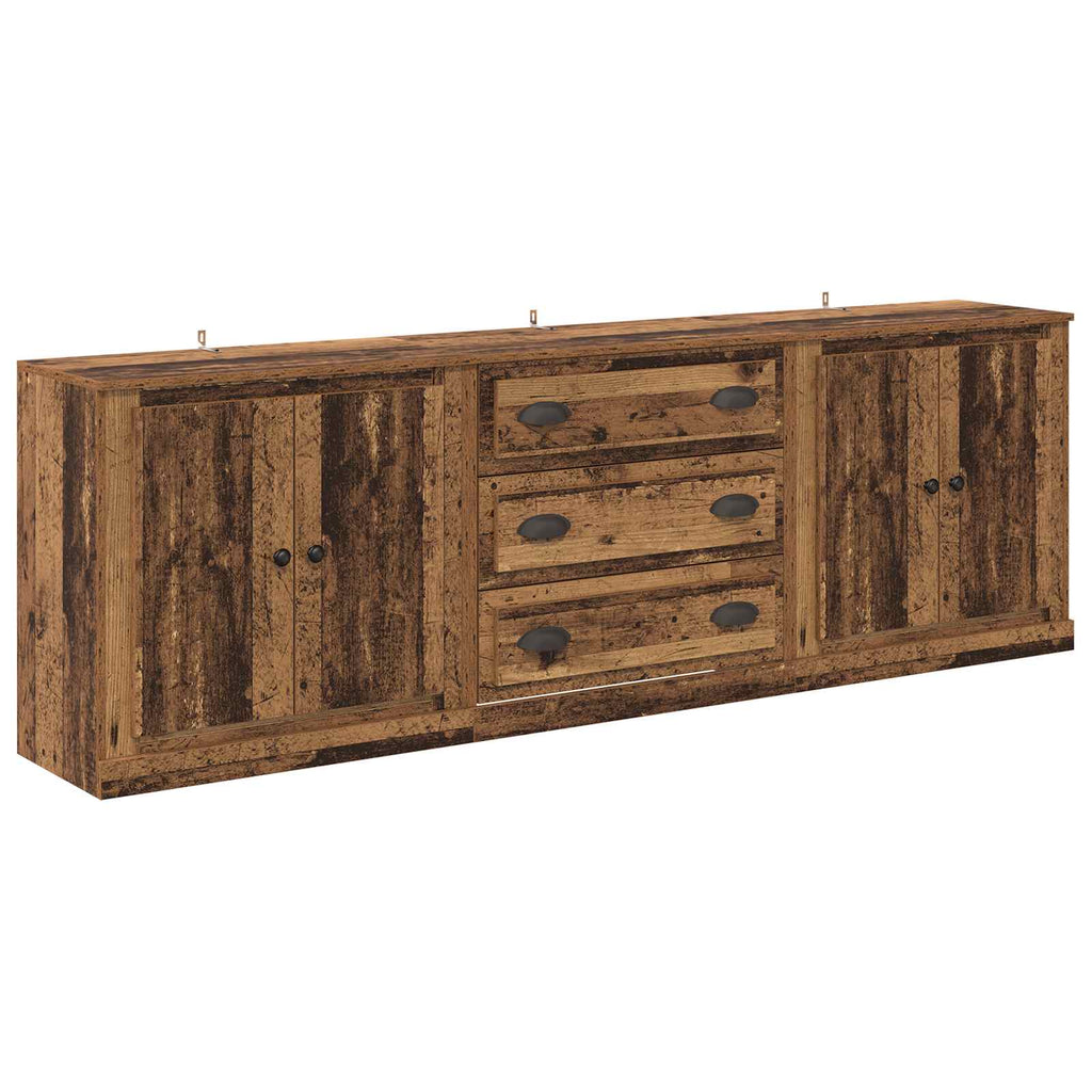 vidaXL Komody 3 szt. Stare drewno 210 x 35,5 x 67,5 cm