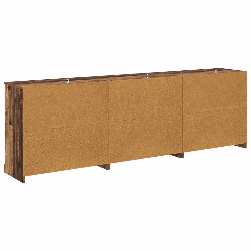 vidaXL Komody 3 szt. Stare drewno 210 x 35,5 x 67,5 cm