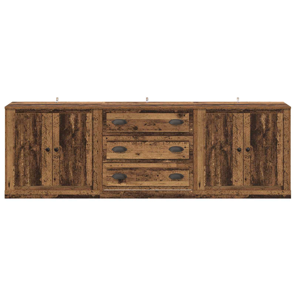 vidaXL Komody 3 szt. Stare drewno 210 x 35,5 x 67,5 cm