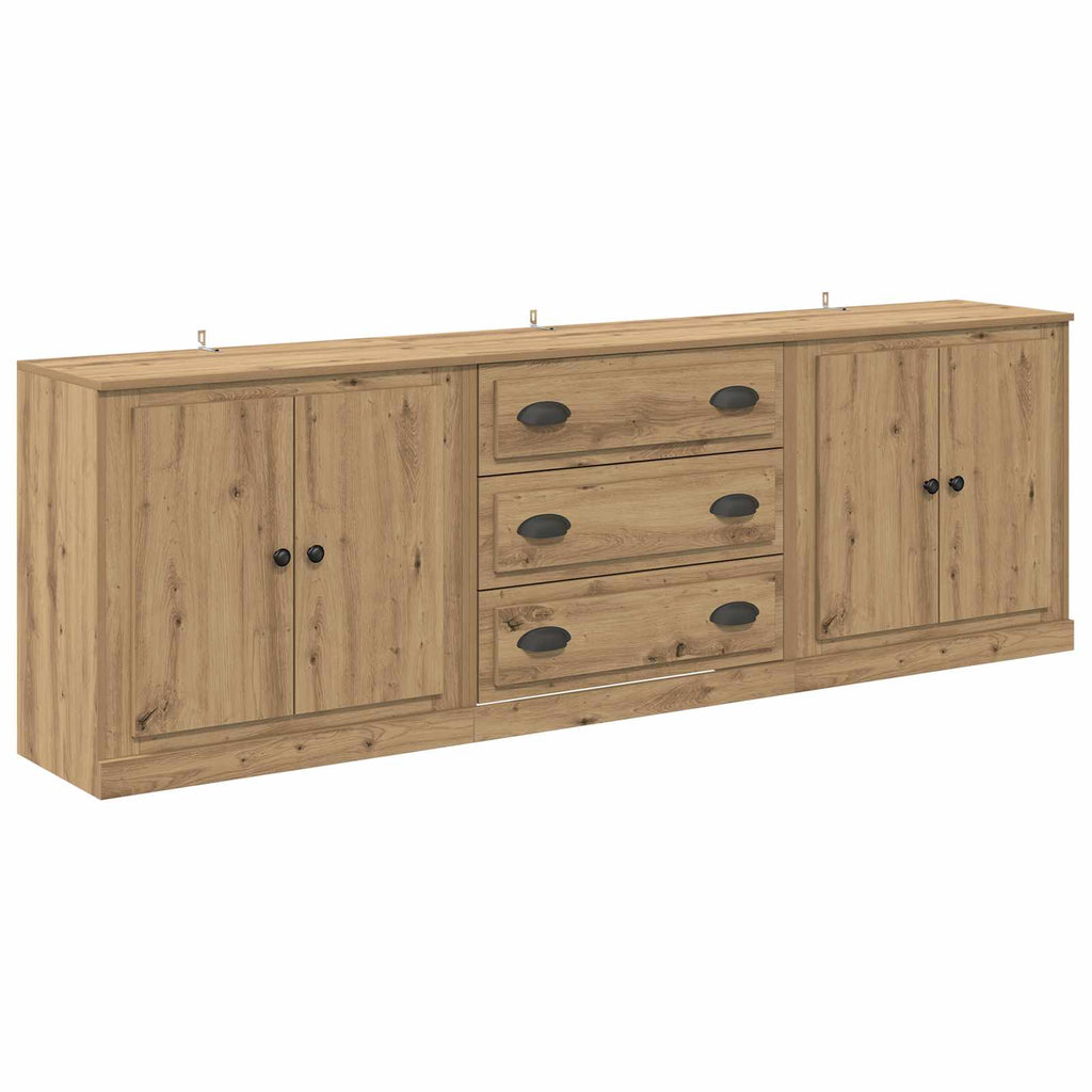 vidaXL Komody 3 szt. Dąb artisan 210 x 35,5 x 67,5 cm