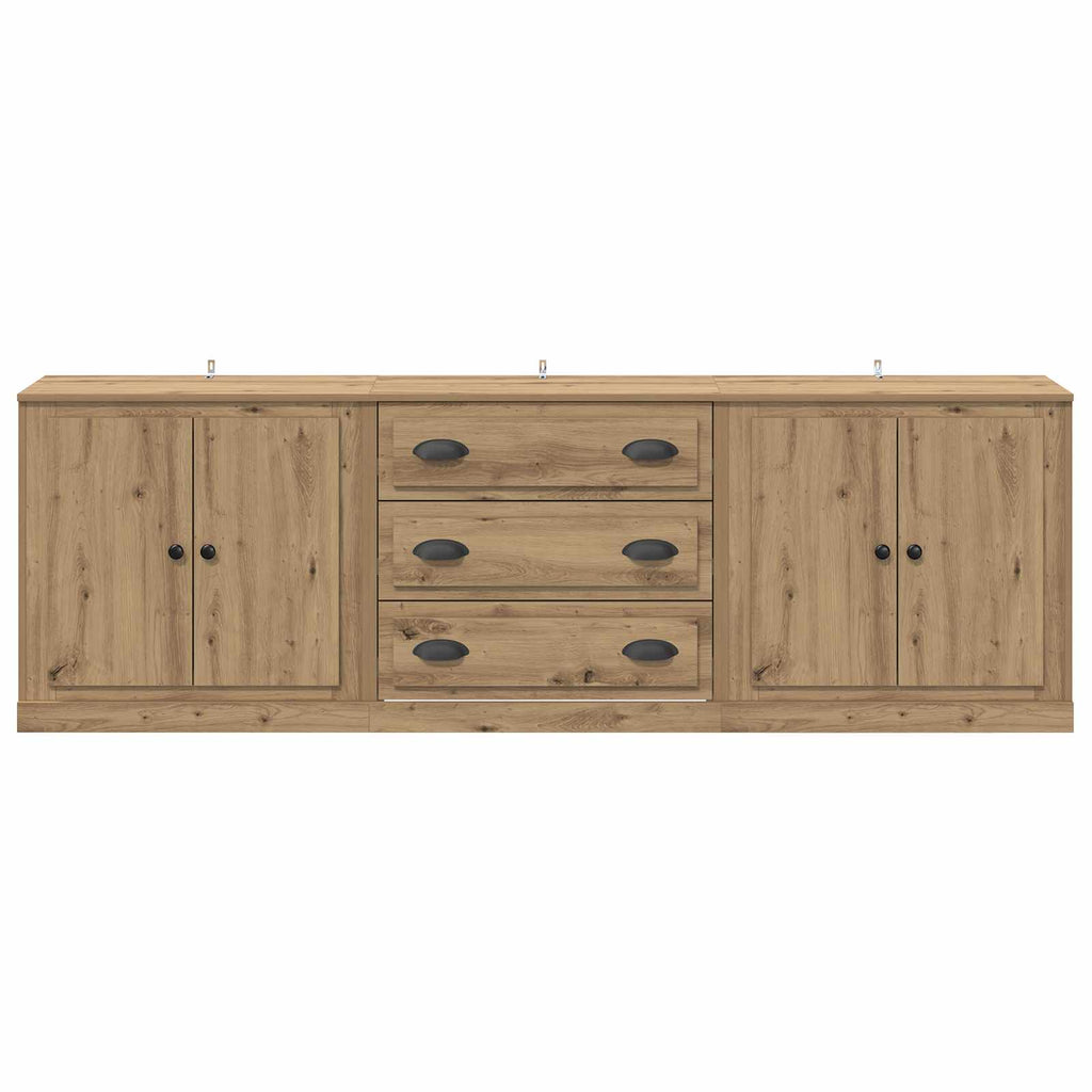 vidaXL Komody 3 szt. Dąb artisan 210 x 35,5 x 67,5 cm