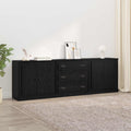 vidaXL Komody z szufladą 3 pcs Czarny dąb 210 x 35,5 x 67,5 cm